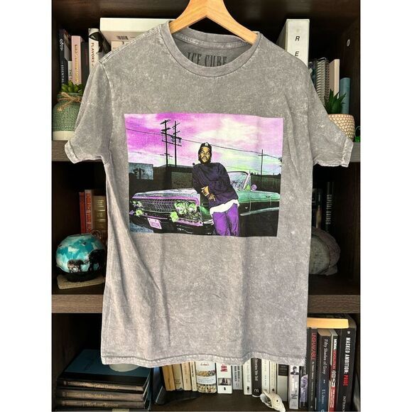 🐿️ NWOT Ice Cube Mineral Wash Grey Short Sleeve Graphic Tee Unisex Small - Picture 1 of 4